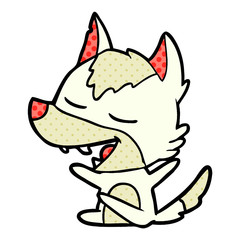 cartoon wolf laughing