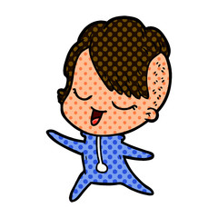 happy cartoon girl in onesie