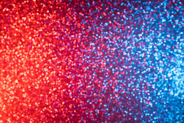 Red and blue festive lights abstract bokeh background
