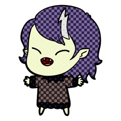 cartoon laughing vampire girl