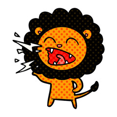 cartoon roaring lion