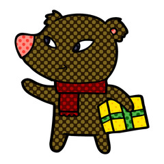 cute cartoon christmas bear