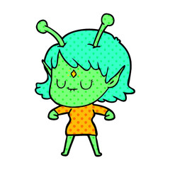 cartoon alien girl