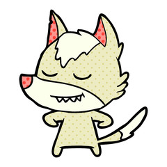 friendly cartoon wolf