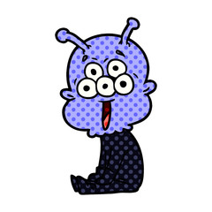 happy cartoon alien