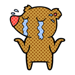 cartoon crying bear