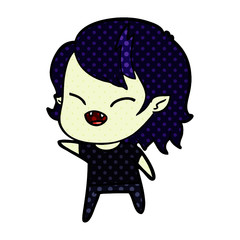 cartoon laughing vampire girl