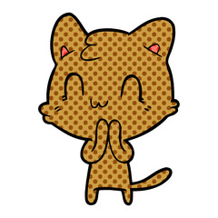 cartoon happy cat