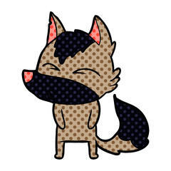 cartoon wolf pouting