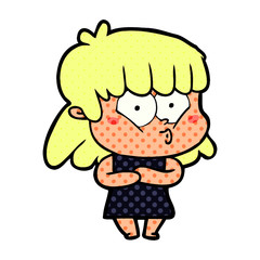 cartoon whistling girl