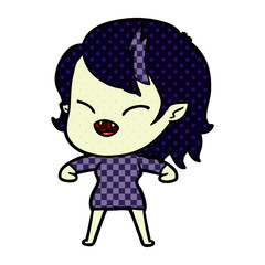 cartoon laughing vampire girl
