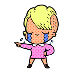 cartoon crying girl
