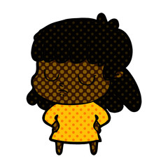 cartoon indifferent woman