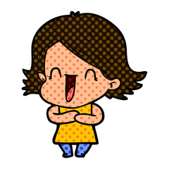 cartoon laughing woman