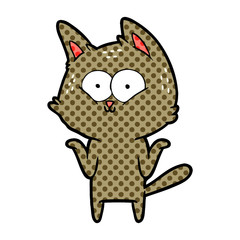 cartoon cat shrugging shoulders