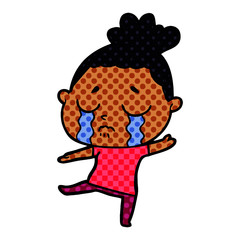 cartoon crying woman