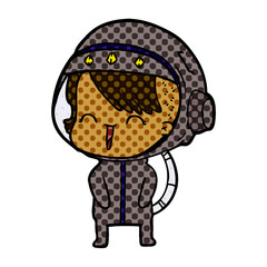 happy cartoon space girl