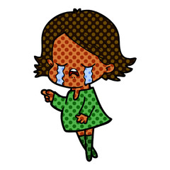 cartoon girl crying