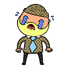 cartoon bearded man crying