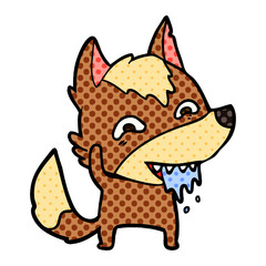 Fototapeta premium cartoon hungry wolf