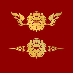 Luxury thai flower ornament vector