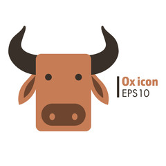 Ox zodiac icon vector