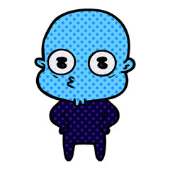 cartoon weird bald spaceman