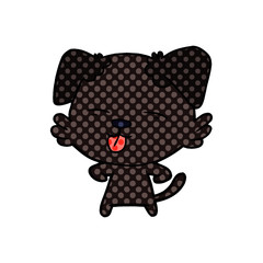 cartoon dog sticking out tongue