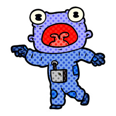 cartoon weird alien communicating