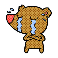 cartoon crying bear