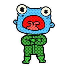 cartoon weird alien communicating