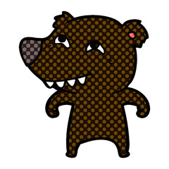 cartoon bear showing teeth