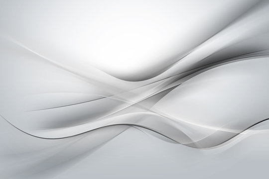 White and gray background abstract waves. © SidorArt