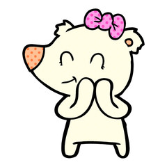 shy female polar bear cartoon