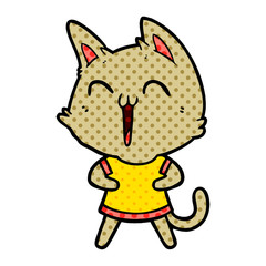 happy cartoon cat