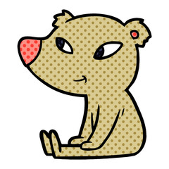 cute cartoon bear sitting