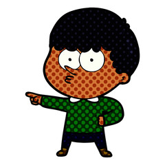 cartoon pointing boy