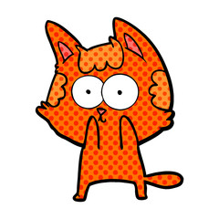 happy cartoon cat