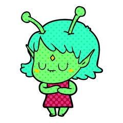 cartoon alien girl
