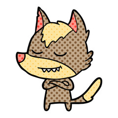 friendly cartoon wolf