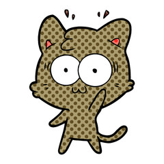 cartoon surprised cat