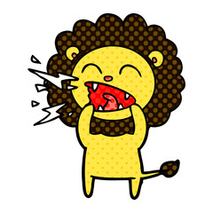 cartoon roaring lion