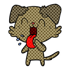 cartoon panting dog