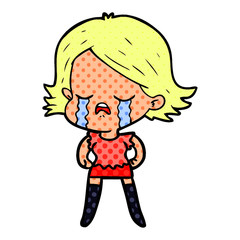 cartoon girl crying