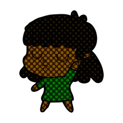 cartoon indifferent woman