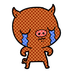 cartoon pig crying