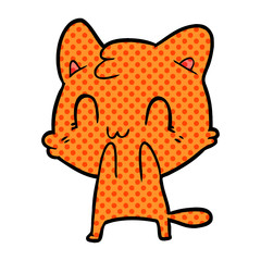 cartoon happy cat