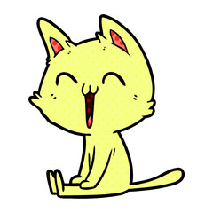 happy cartoon cat
