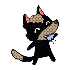 cartoon hungry wolf