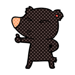 cartoon whistling bear